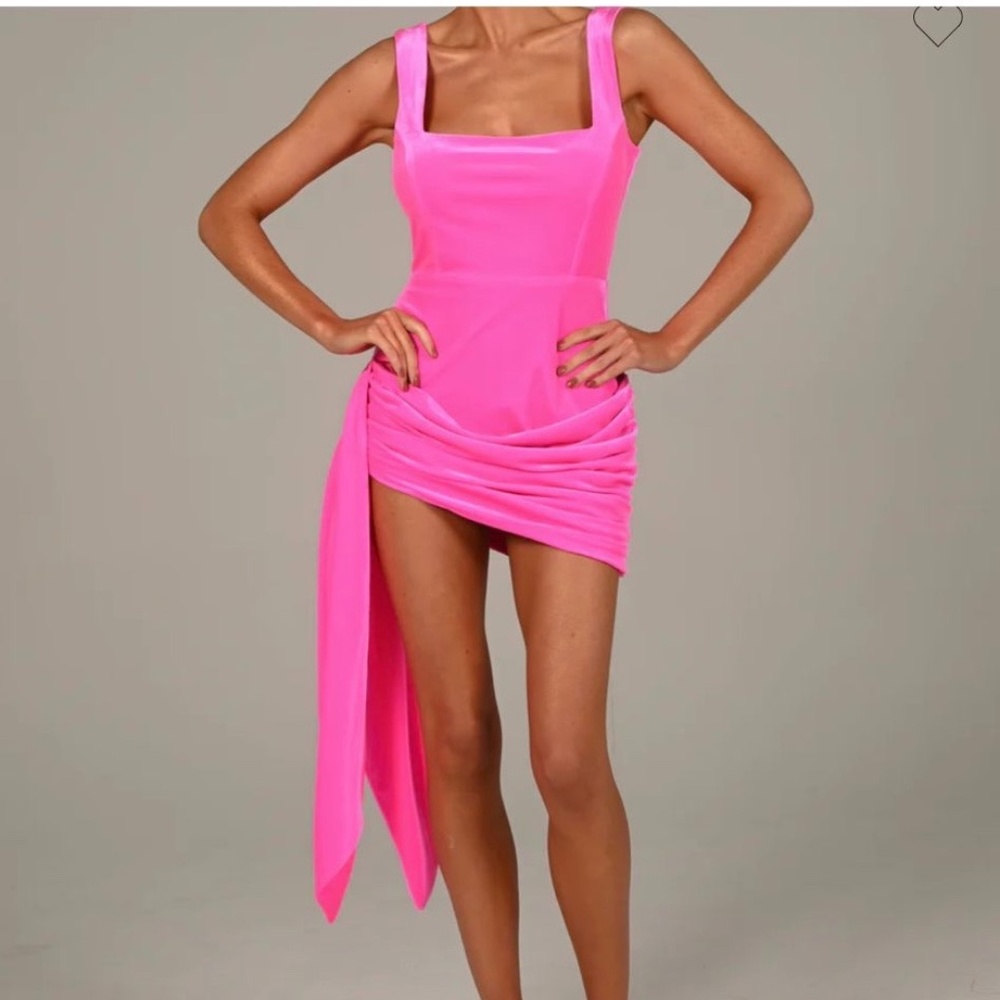 The Doll House Cindy Dress In Electric Pink